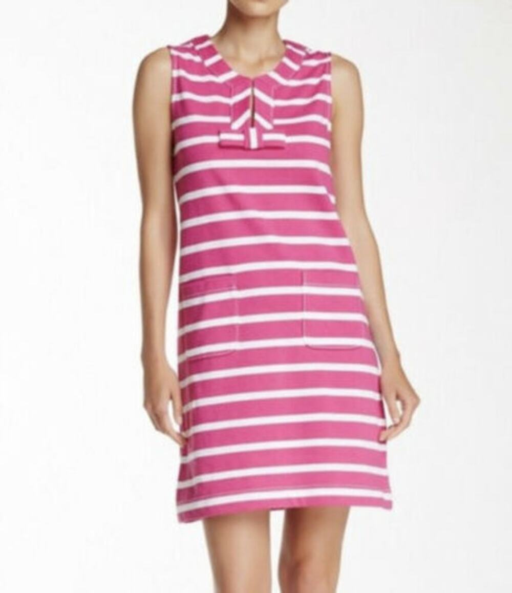 Kate Spade Tropez Striped Sleeveless Mini Dress Rio Pink & White Small